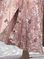 Floral Printed Graphic Straight Fashion Split Button Maxi High Waist Skirt