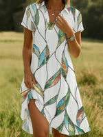 Casual Vintage Short Sleeve Dress