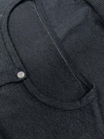 Gray Crew Neck Long Sleeve Comfy Button Down Knit Sweater