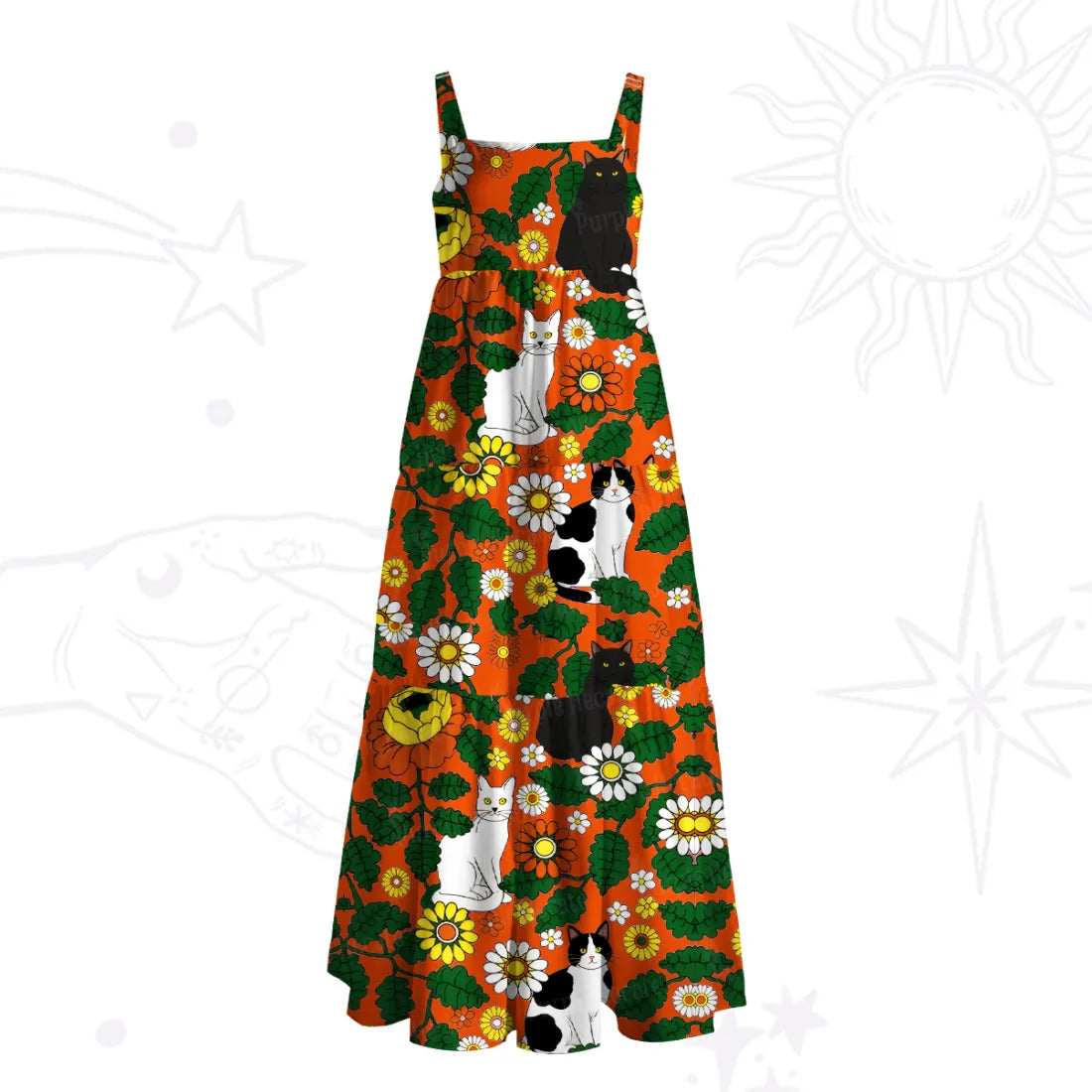 Daisy Cat? Garden Wide Straps Maxi Dress