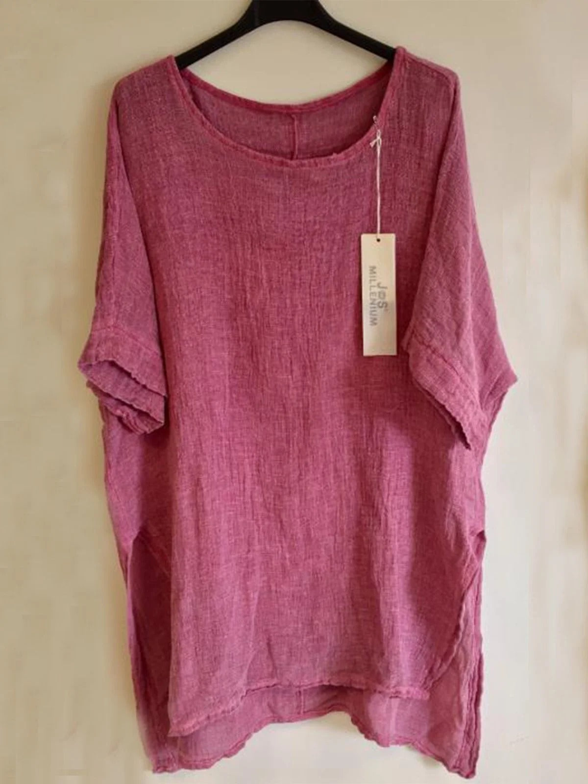 Casual Red Short Sleeve Crew Neck Shirt