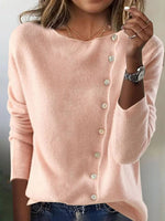 Plain Pink Long Sleeve Sweater