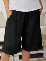 Basic Solid Color Casual Shorts