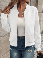Plain Regular Long Sleeve Micro-elasticity Casual Loose Jacket