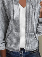 Plain Zipper Hoodie Casual Jacket