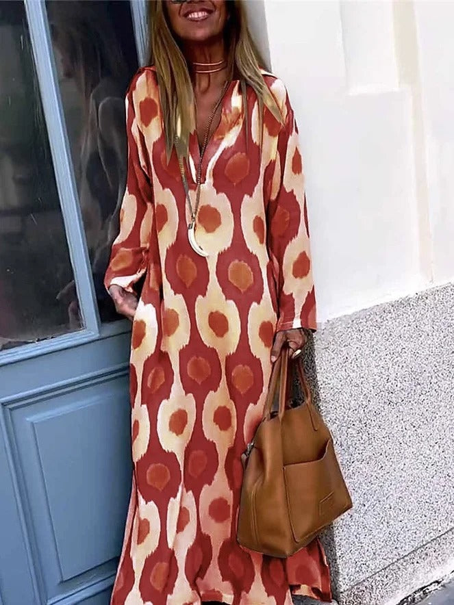 Striped Hoodie Long Sleeve Comfy Casual Maxi Dress