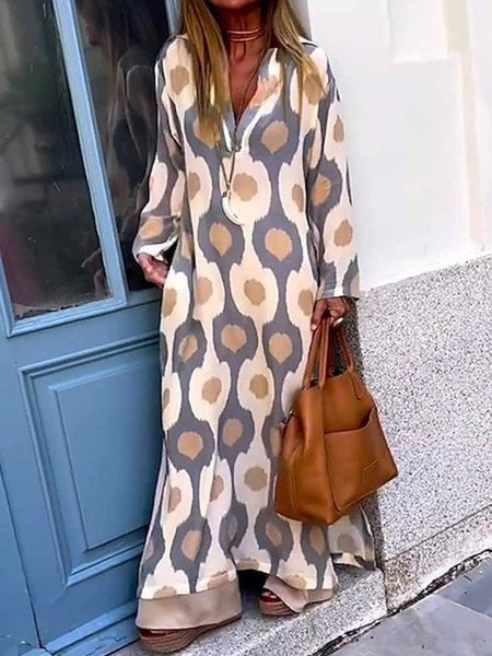 Striped Hooded Long Sleeve Casual Maxi Dress