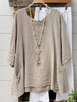 Plain Cotton Loose Casual Half Sleeve Shirt