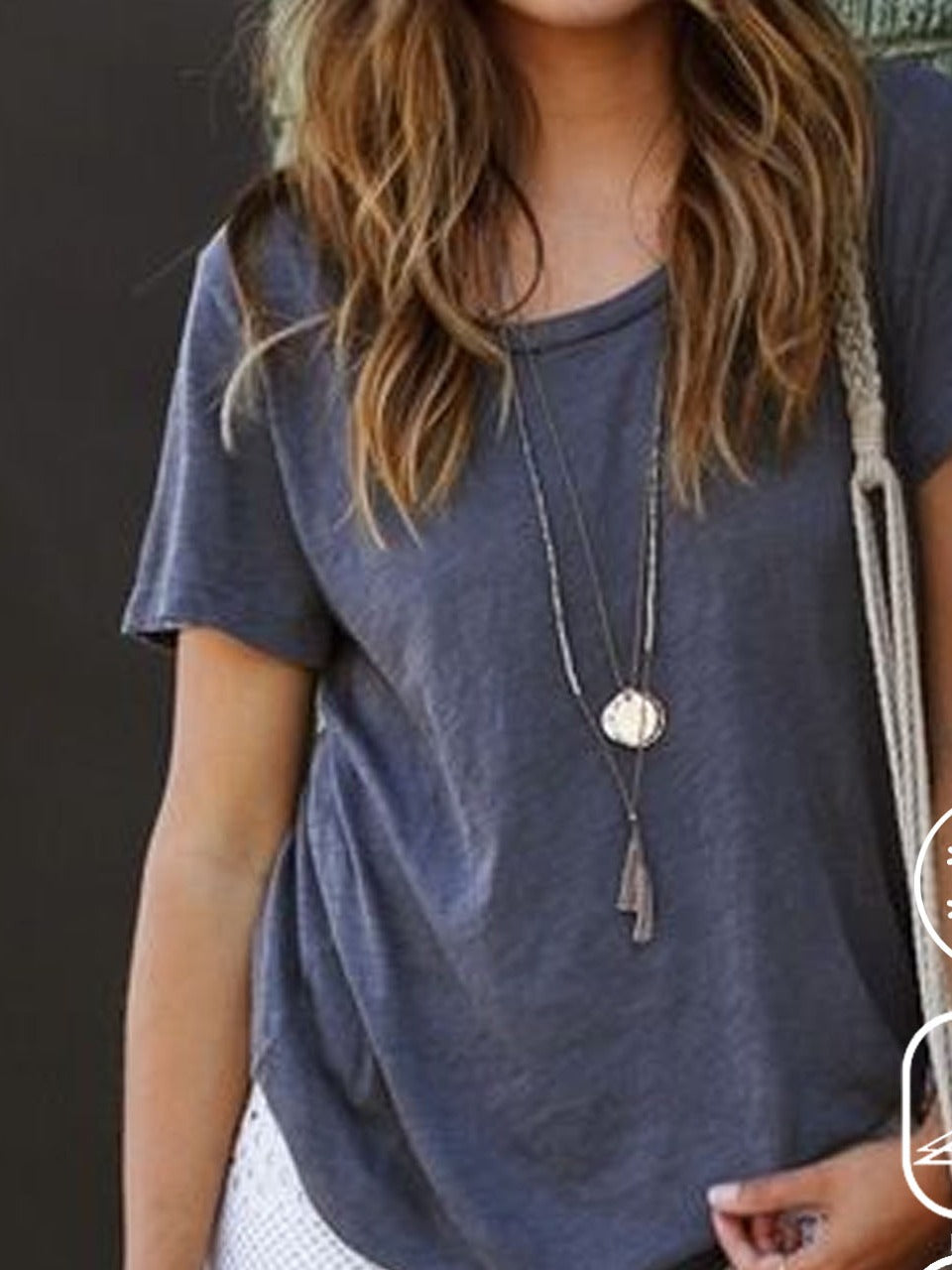 Casual Plain Loose Jersey Short Sleeve T-Shirt
