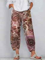 Vintage Flowers Floral Patterns Art Prints Casual Denim Cotton Pants
