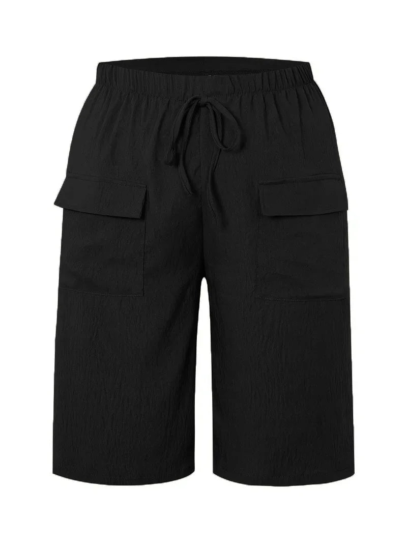 Mid Waist Fit Plain Straight Pants