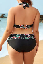 Floral Print Halter High Waist Bikini Set