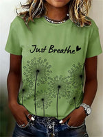 Green Vintage Round Neck Short Sleeve T-Shirt