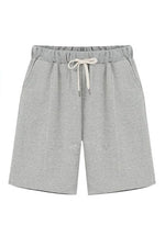 Solid Color with Pockets Elastic Waist Shorts