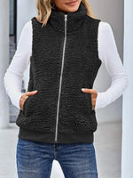 Solid Color Casual Zipper Plush Warm Jacket