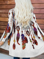 Abstract Print Long Sleeves Casual Cardigan