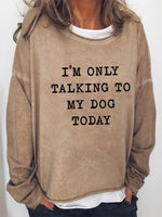 Alphabet Print Crew Neck Long Sleeves Sweatshirt