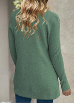 Solid Color with Pockets Long Sleeves Sweater Cardigan