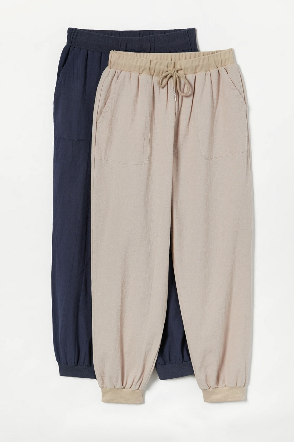 Solid Color with Pockets Sashes Sporty Pants
