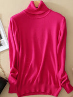 Solid Color Casual High Neck Long Sleeves Sweater