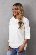 Women's Round Neck Solid Color Half Sleeves Blouse