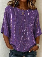 Casual Loose Crew Neck Vintage Blouse