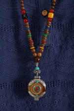 Vintage Handmade Buddha Beads Long Necklace