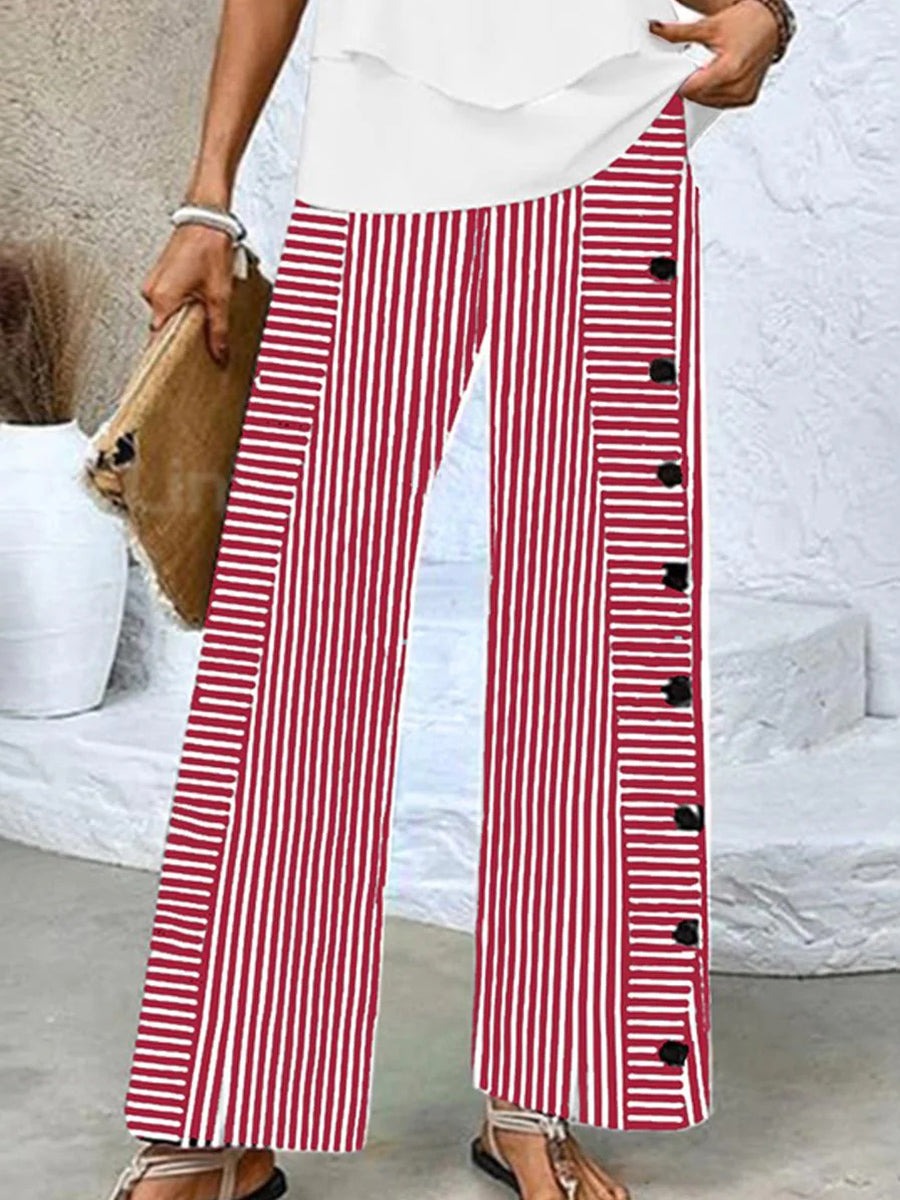 Striped Print Casual Pants