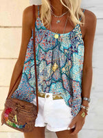 Casual Blue Sleeveless Tops