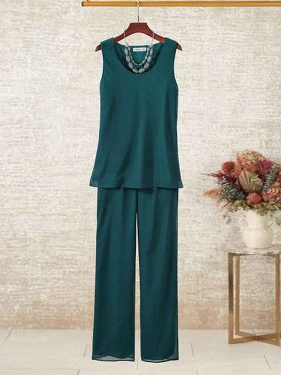 Green Plain Three Piece Set