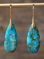 Bohemian Vintage Teardrop Stone Dangle Earrings