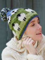 Cozy Hand-Knit Wool Beanie with Cute Sheep Design-Winter Warm Hat