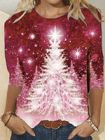 Showy Round Neck Print Sweatshirt