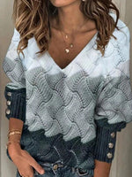 Color Collide White Gray and Navy Ombre Sweater