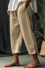 Elastic Band Loose Solid Color Casual Pants