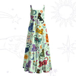 Rainbow Magic Cats Wide Strap Flowy Maxi Dress