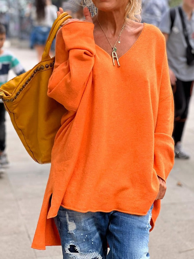V-neck Regular Fit Long Sleeves Casual Sweater