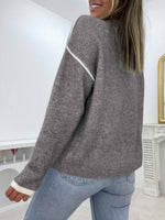 Plain Long Sleeve Round Neck Sweater