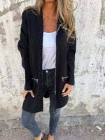 Women's Long Sleeve Zipper Casual Hooded Jacket