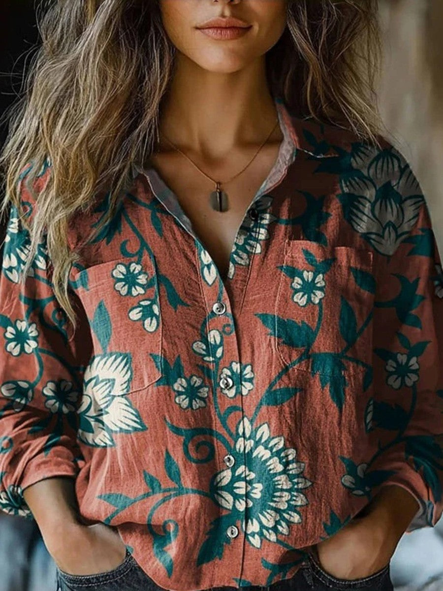 Romantic Vintage Floral Blouse