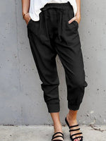 Solid Color Lace-Up Casual Pants
