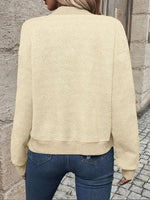 Plain Regular Long Sleeve Micro-elasticity Casual Loose Jacket