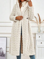 Solid Hoodie Long Sleeve Teddy Jacket