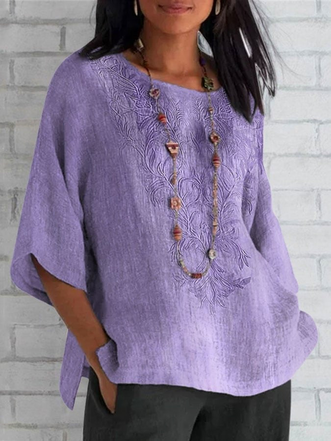 Women's Floral Print Crew Neck Daily Casual Plain Shirt