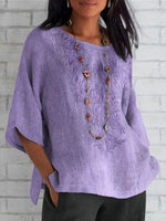 Women's Floral Print Crew Neck Daily Casual Plain Shirt