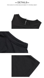 Casual Plain Elegant Cotton-Blend Crew Neck Sleeveless Midi Dress