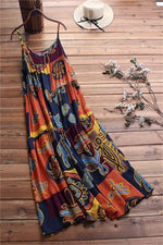 Character Print Round Neck Long Sleeves Maxi Two Piece Dress