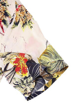 Floral Print Round Neck Short Sleeves Maxi Dress