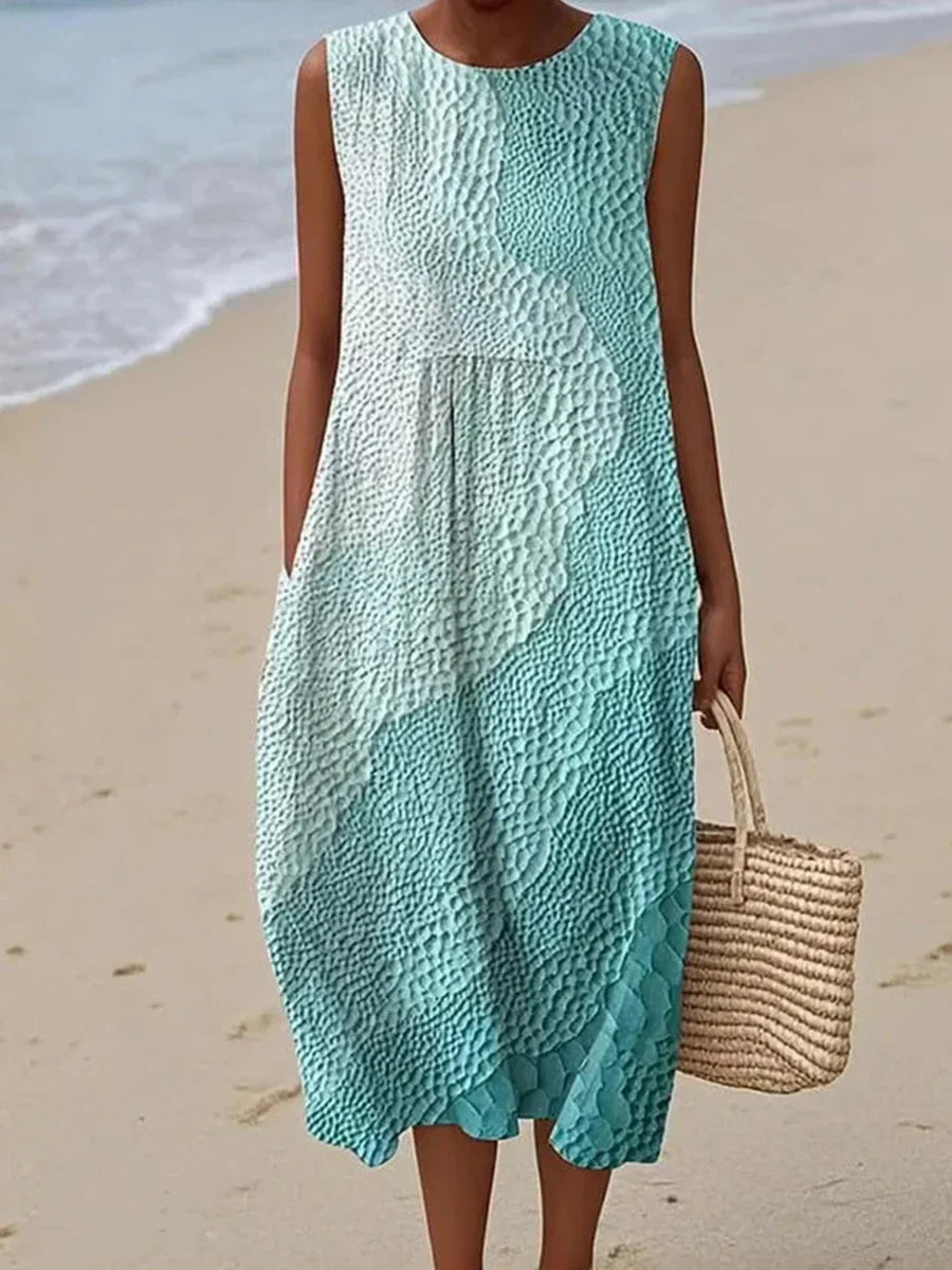 Women's Vintage Round Neck Sleeveless Dress
