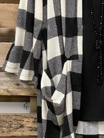 Plaid Color Block Long Sleeves Casual Cardigan